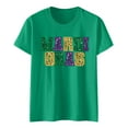 thumbnail image 4 of Mardi Gras Shirts for Women Carnival Funny Letter Print Short Sleeve Crewneck Tees Dressy Casual Stretch Comfy Pullover Tunic Tops, 4 of 4