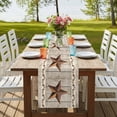 thumbnail image 6 of Table Runner 71 Inches Long, Western Texas Star Retro Table Runners Dresser Scarf, Country Farmhouse Gray Wood Grain Kitchen Dining Tables Decoration for Holiday Party Wedding Home Decor, 13.8"x71", 6 of 8