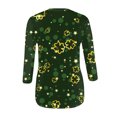 thumbnail image 4 of St. Patrick's Day Shirts for Women 3/4 Sleeve Clover Shamrock Graphic Tee Tops Casual Holiday Blouses Tunics, 4 of 4