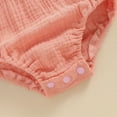 thumbnail image 6 of BemeyourBBs Baby Girl Bubble Romper Newborn Flying Sleeveless Bodysuit Solid Cotton Linen Jumpsuit 3 6 12 18 24 Month Clothes, 6 of 7