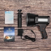 Rechargeable Spotlight, 1000,000 -Lumen Spot Lights Hand held Large Flashlight Handheld Spotlight Lightweight and Super Bright Flashlight (Aluminium_Alloy Black)