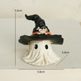 thumbnail image 2 of Halloween Tabletop Decorations, 3 Inch Spooky Ghosts Figurine with Witch Hat for Living Room Home Kitchen and Fireplace Decor,Black, 2 of 6