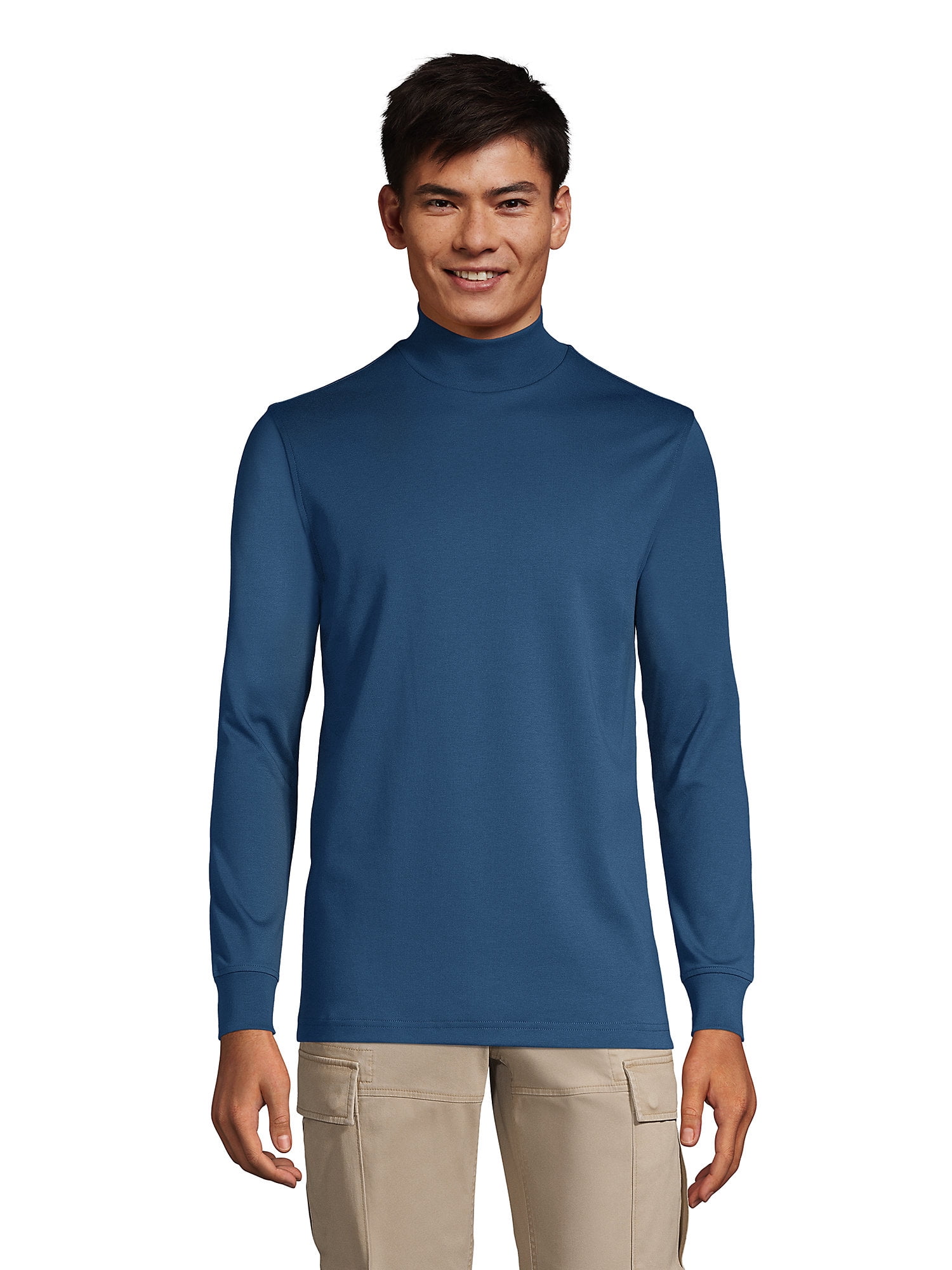 Lands' End Men's Tall Super Soft Supima Mock Turtleneck - Walmart.com