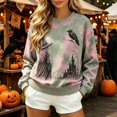 thumbnail image 2 of Womens Tops Fall Sales Witch Graphic Print Lightweight Pullover Halloween Sweatshirt for Women, 2 of 6