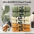 thumbnail image 4 of QJUHUNG 6pcs Bamboo Fiber Hand Towel Set  33*72cm/13*28.3in  420GSM  Multi-Color  Super Absorbent  Soft and Comfortable  Modern Style  Rectangular  100% Bamboo Fiber  Good Water Absorptio, 4 of 6