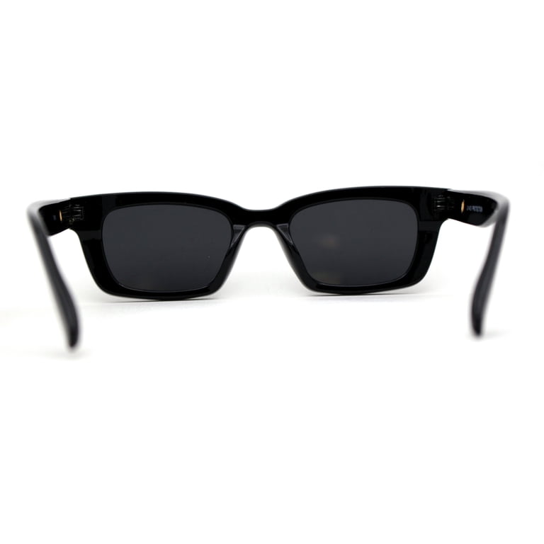 Retro 1990s Rectangle Cat Eye Vintage Sunglasses All Black  display picture 2