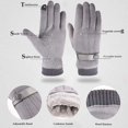 thumbnail image 1 of para hombres y mujeres, forro polar de ante térmico, mitones antideslizantes de invierno para deportes al aire libre, conducción, ciclismo, senderismo, correr, camping, (gris, 1 par), 1 of 2