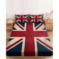 thumbnail image 2 of Twin XL Size Fitted Sheet Set - British Flag 2 Piece Bedding Sets 16" Deep Pocket Fitted Sheet with 1 Pillowcases, Vintage United Kingdom England Uk Flag Brushed Microfiber Hotel Luxury Bed Sheets, 2 of 9