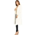 thumbnail image 3 of MOA COLLECTION Women's Solid Casual Loose Fit Long Sleeve Pocket Open Front Duster Cardigan, 3 of 5