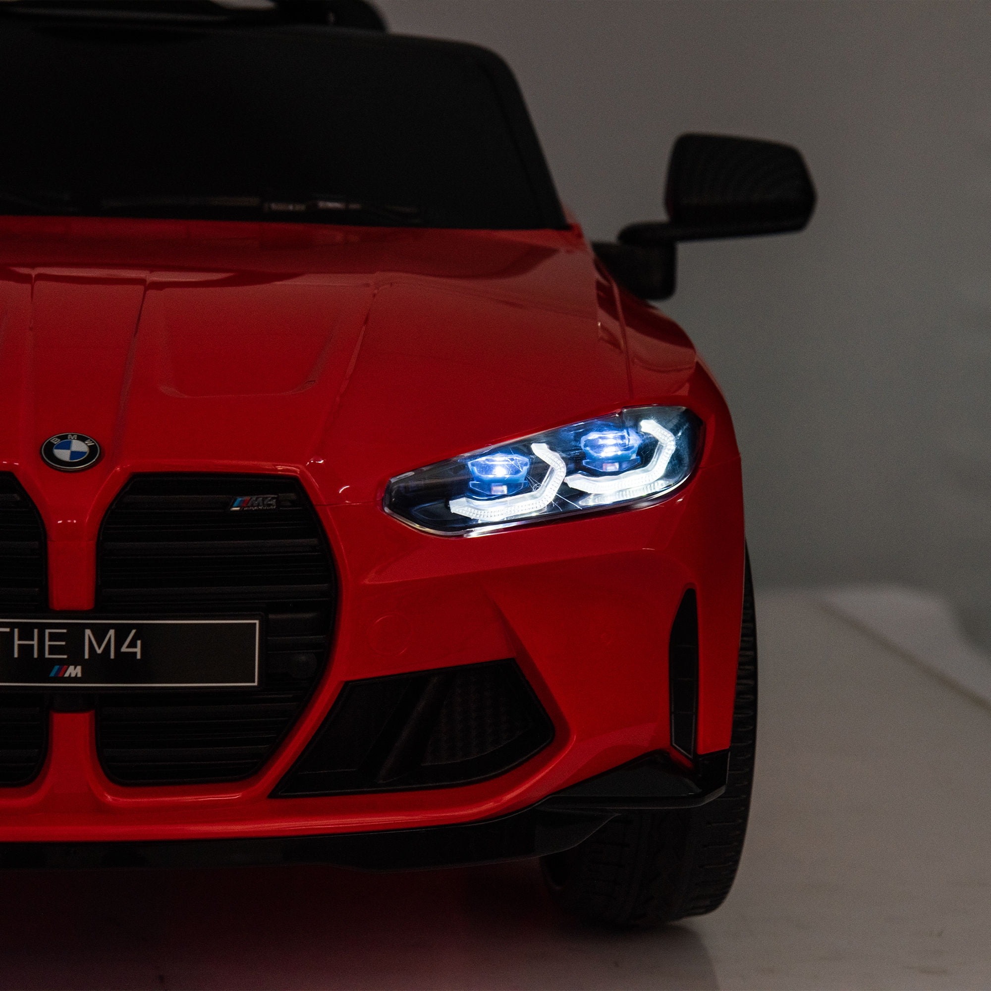 Bmw M4 12v Kids Electric Car with Parent Remote, Battery Powered Cars for Kids, Three Speed Adjustable,Power Display, Usb,Mp3 ,Bluetooth,Led Light,Story, Ride On Car for Boy and Girl Ages 3-8, Red