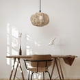 thumbnail image 3 of KUNPENG 7.5"Boho Hand-Woven Rattan Pendant Light Shade - Vintage Paper Rope Lampshade Replacement, Decorative Woven Lamp Cover for Kitchen Island, Dining Room, Nursery & Cafe Decor(S), 3 of 5