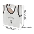 thumbnail image 2 of SHJHENG Basketball Jersey Gift Bag Player 1 Jersey Shaped Paper Gift Bag with Die Cut Handle for Sports Themed Birthday Party Shower and Basketball Fan Gifts, 2 of 7