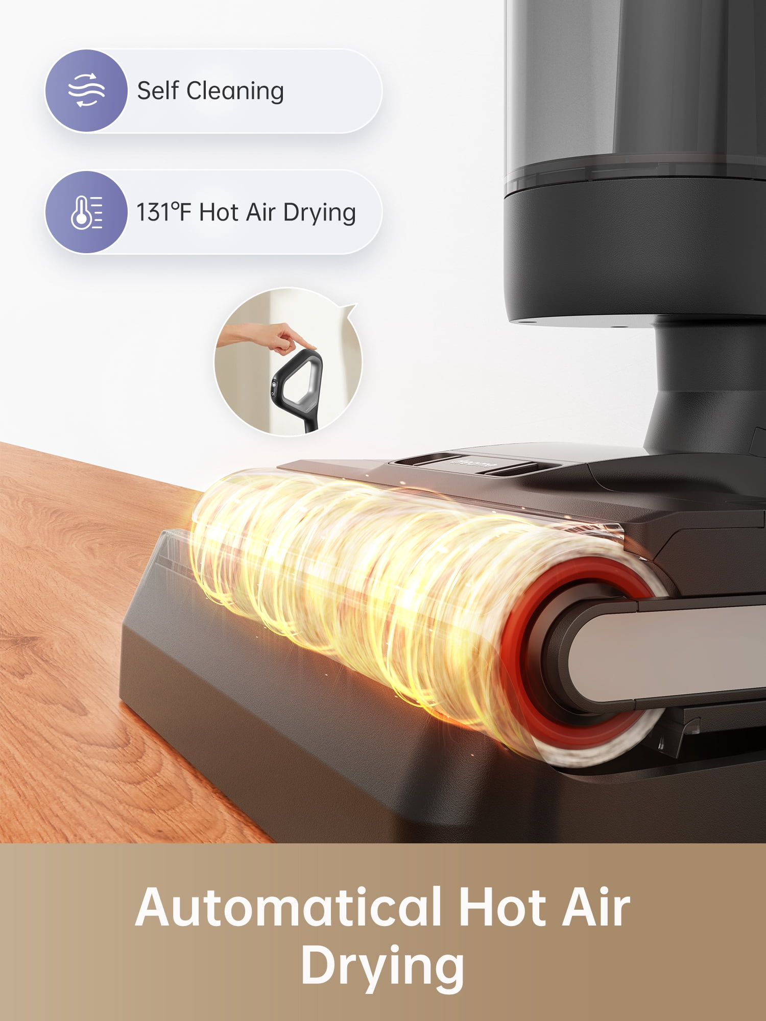 Dreame H12 Pro Vacuum Mop Cleaning Bundle, Cordless Wet Dry Vacuum for Hard Floor, Auto Self-Cleaning, Edge to Edge Cleaning with Hot Air Drying, Smart Messes Detection, 1 more Filter