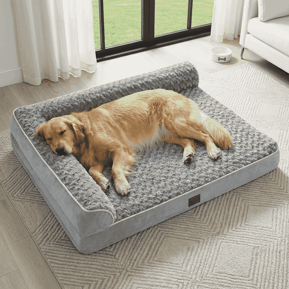 BlissHaven Orthopedic XL Dog Bed for Extra Large Dogs, 42"x30" Memory Foam Dog Couch Bed, Waterproof Removable Washable Cover, Non-Slip Bottom