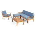 thumbnail image 3 of Noble House Grenada Canapé Sectionnel 4 Places avec Coussins d'Extérieur Bleus, 3 of 9