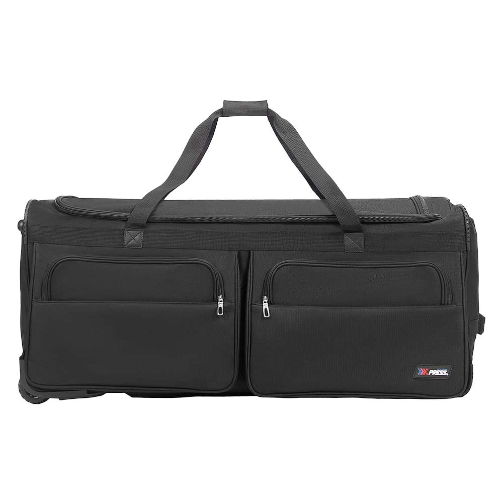 New York Xpress 40" Foldable Rolling Duffel Bag with Wheels, Durable Polyester Travel Bag, Black,TB328