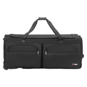New York Xpress 36 Foldable Rolling Duffel Bag with Wheels, Durable Polyester Travel Bag, Black,Tb328