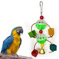 thumbnail image 3 of Flmtop 6Pcs Pet Bird Parrot Bell Ball Rope Swing Hanging Cage Ladder Play Chew Toys Random Color, 3 of 9