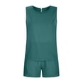 thumbnail image 4 of REORIAFEE Women's Summer 2 Piece Outfits Sets 2023 Trendy Lounge Sets 80s Outfit Fashion Women Round Neck Sleeveless Blouse Loose Cotton Linen Pockets Pants Shirts Sets Green XL, 4 of 8
