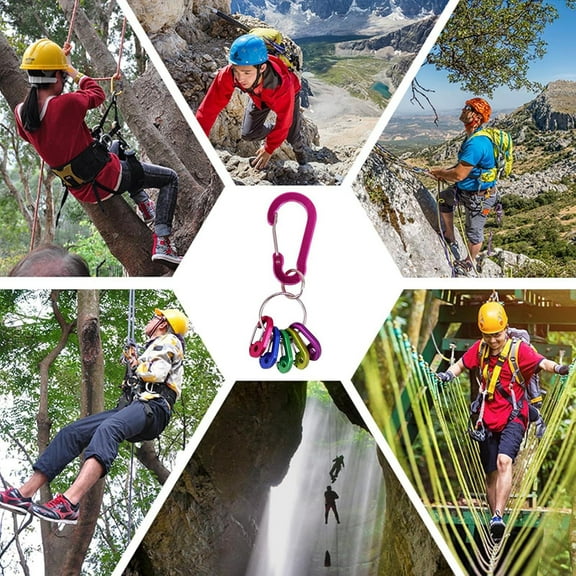 Climbing Gear Keychain Clip Mini Buckle Aluminum Hook for Outdoor Sports - Ideal for Camping Fishing Hiking Family RV Adventures and More