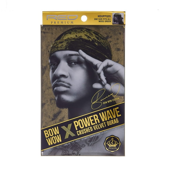 RED Premium Bow Wow X Power Wave Crushed Velvet Durag (Moss Green)