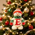 thumbnail image 5 of romoty Personalized Letter E Snowman Christmas Ornament, 3.15 in Acrylic Monogram Initial Knit Snowman Pendant with Cord for Xmas Tree Wreath Mantel Decor Kids Stocking Stuffer Gift, 5 of 7