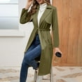 thumbnail image 6 of Niaviben Suede Jacket Women's Long Trench Coat Lapel Coat Women Shirts Casual Women Jackets Womens Jackets Casual Women's Jacket Army Green L, 6 of 8