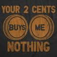 thumbnail image 2 of Mens Funny T Shirts Your Two Cents Buys Me Nothing Sarcastic Graphic Novelty Tee for Men Graphic Tees, 2 of 9