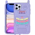 thumbnail image 1 of KATEA for iPhone 12 Pro Max Case, 3D Cartoon Cute Retro Love Heart Classic Cellular Phone Shaped Case, Kids Women Girls Soft Silicone Rubber Cover Cas, 1 of 4
