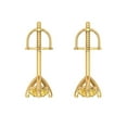 thumbnail image 4 of 1 Ct Round Cut Studs Yellow Crystal 18K Yellow Solid Gold Everyday Dainty Earrings Screw Back, 4 of 7