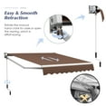 thumbnail image 6 of Topbuy 8'×6.6' Retractable Awning W/ Aluminum Frame Sun/Water Protection W/ PA Coating Manual Control Hand Crank Angle Adjustable Design Brown, 6 of 10