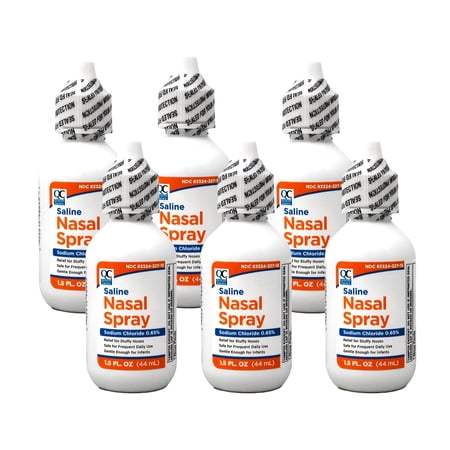6 Pack Quality Choice Saline Nasal Relief Moisturizing Spray 1.5 Oz Each