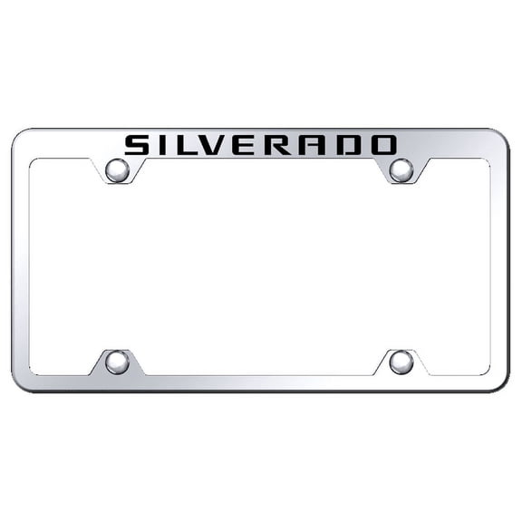 Chevy Silverado Stainless Steel Wide Body Truck License Plate Frame (Silver)