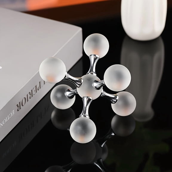 Crystal Molecular Structure Sculpture - Geometric Contemporary Desk Decor for Bedroom/Living Room/Office