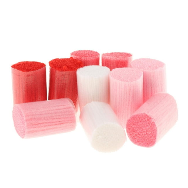 GUOOL 10 Pcs Crochet Coloré pour Tapis Fil Pré-Découpé Outil de Couture Artisanat Crochet Rouge Individuel 10 Rouleaux
