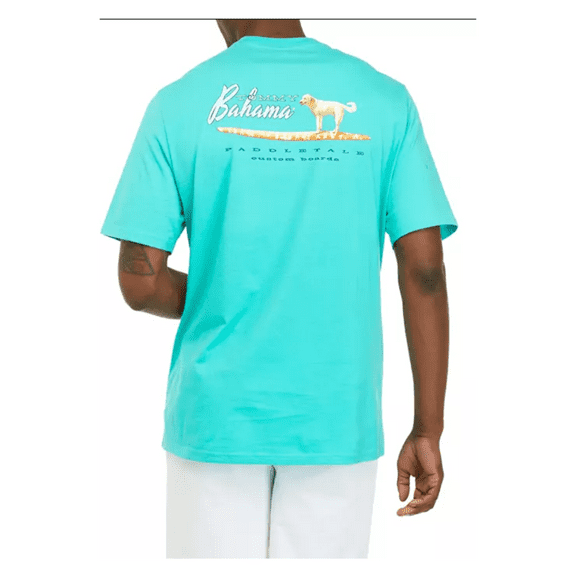 Tommy Bahama Paddletale Pocket Graphic T-Shirt  Aqua Aloha M