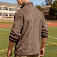 thumbnail image 6 of Polar Fleece Jacket Men Fall Winter Long Sleeve Loose Casual Stand Collar Zip Up Jackets with Pockets Fuzzy Coat Outerwear, 6 of 7