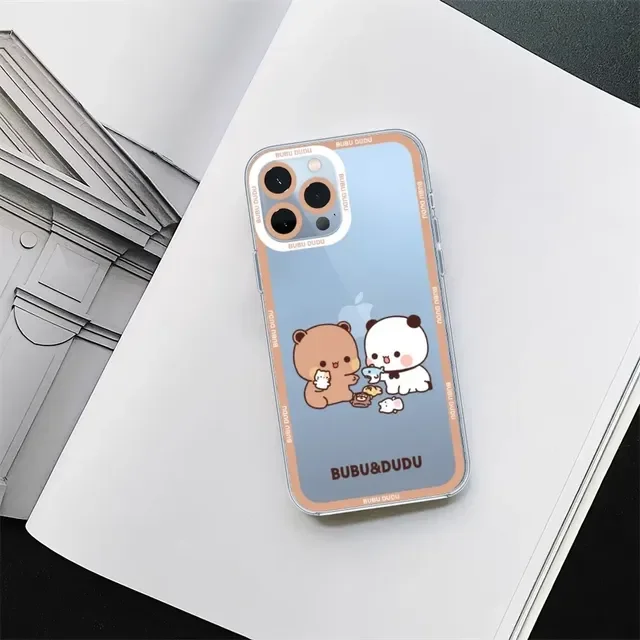 Cartoon BuBu DuDu Cute Phone Case For iPhone 11 12 Mini 13 14 15 Pro Max Transparent Shell Jiayi