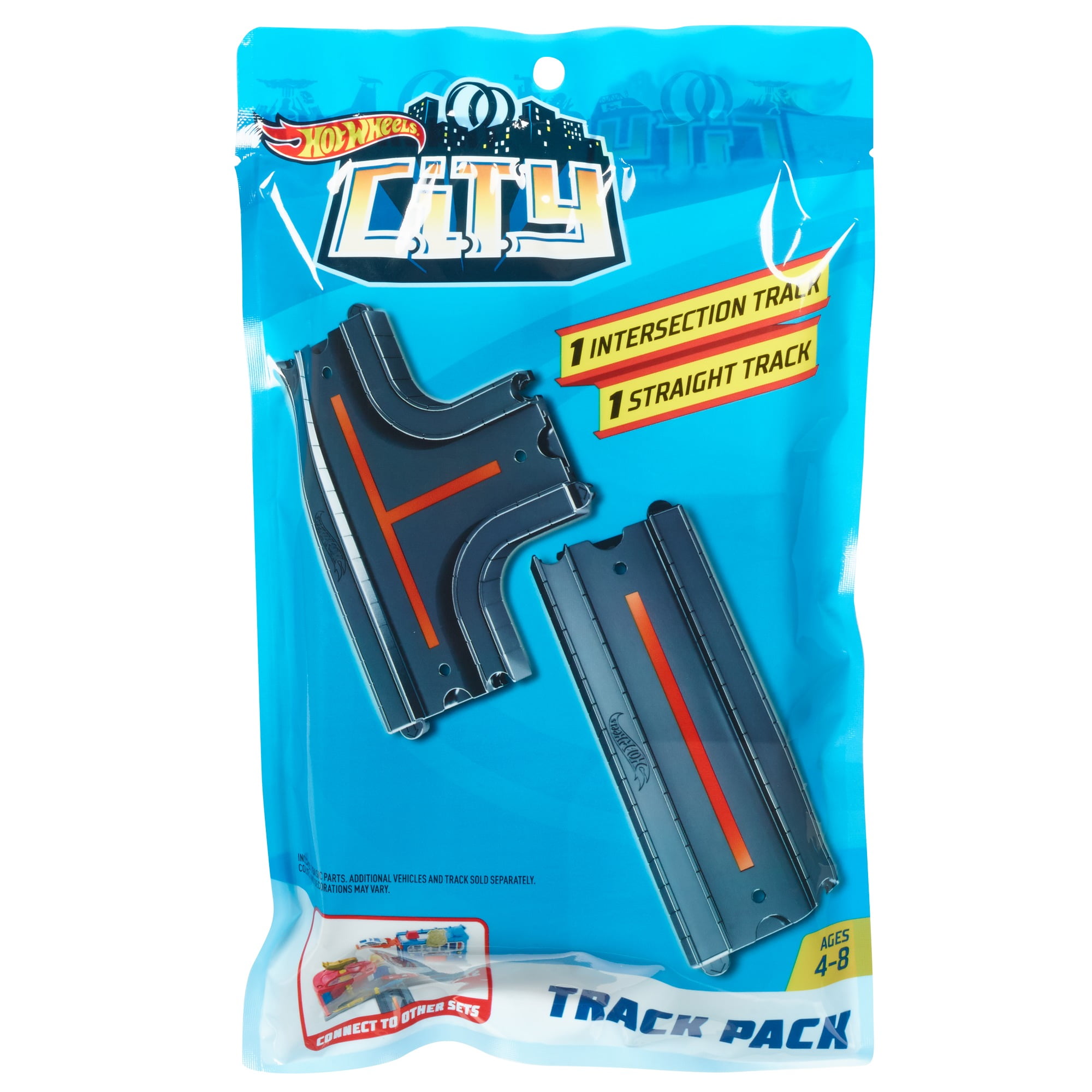 Hot Wheels City Track 3-Pack Straight Intersection Curved Assortment Set Mattel 