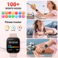 thumbnail image 3 of Smart Watch Fits for Android and IPhone, 1.85 inch Fitness Tracker, Men Women's Smartwatch with Answer/Make Calls/120+ Sports Modes/Message Reminder, IP68 Waterproof, for Gift Rose, 3 of 6