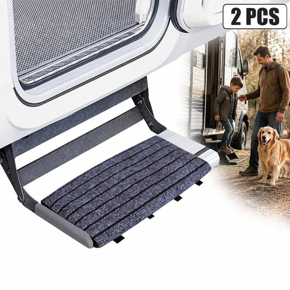 RyanYao Shop Heavy Duty RV Stair Covers with Non-Slip Surface, All-Weather Protective Step Mats, Easy Installation for Motorhomes, Campers & RVs, Durable Outdoor Camping Accessories