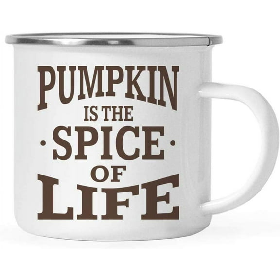 Koyal Wholesale Fall Autumn Season 11oz. Stainless Steel Campfire Coffee Mug Gift, Pumpkin is the Spice of Life, 1-Pack