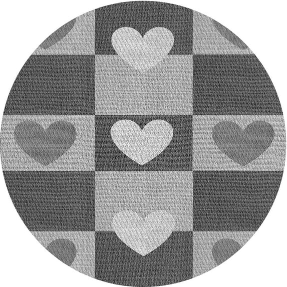 Ahgly Company Indoor Round Patterned Gray Cloud Gray Area Rugs, 8' Round