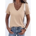 thumbnail image 6 of FreshPretty V Neck T Shirts for Women Summer Tops Spring Short Sleeve Dressy Casual Blouses Basic Tees Fashion Clothing, 6 of 7