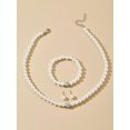 thumbnail image 3 of EOEMY 3Pcs Faux Pearl & Rhinestone Embellished Necklace, Earrings And Bracelet Set For-Default, 3 of 6