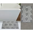 thumbnail image 2 of Tints & Tones LLC Vibhsa Bath Rug Geometric Pattern in Grey & Ivory 20" x 32", 2 of 3