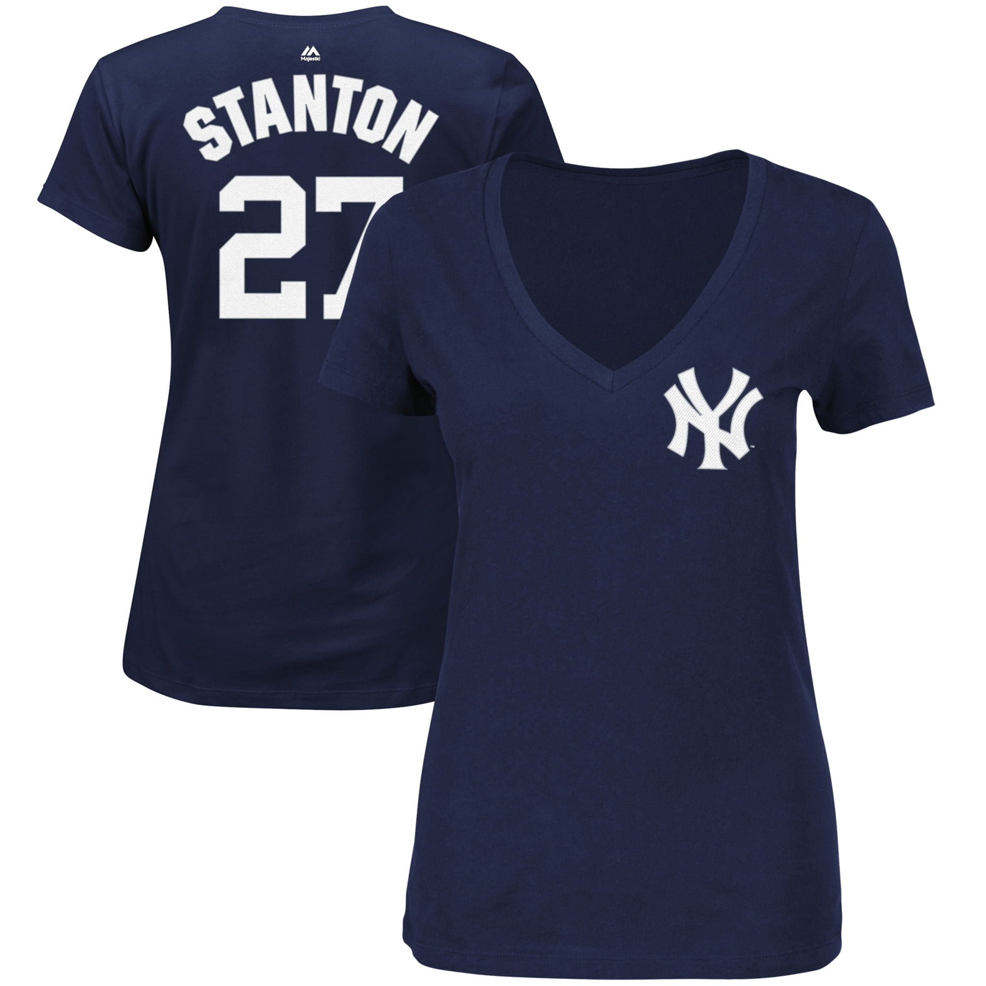 Giancarlo Stanton New York Yankees Majestic Women's Name & Number T-Shirt - Navy - Walmart.com