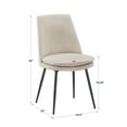 thumbnail image 4 of Weston Home Aurthur Upholstered Dining Chairs, Set of 2, Beige Chenille Fabric, Black Legs, 4 of 9