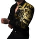 thumbnail image 1 of Camisas Para Hombre Manga Larga Negra Camisa de manga larga holgada de los hombres de la impresión digital 3d de la tendencia de la moda (Yellow, L), 1 of 4
