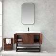 thumbnail image 5 of Mahon 42B" Bath Vanity in N. American Deep Walnut with White Grain Stone &Mirror, 5 of 16